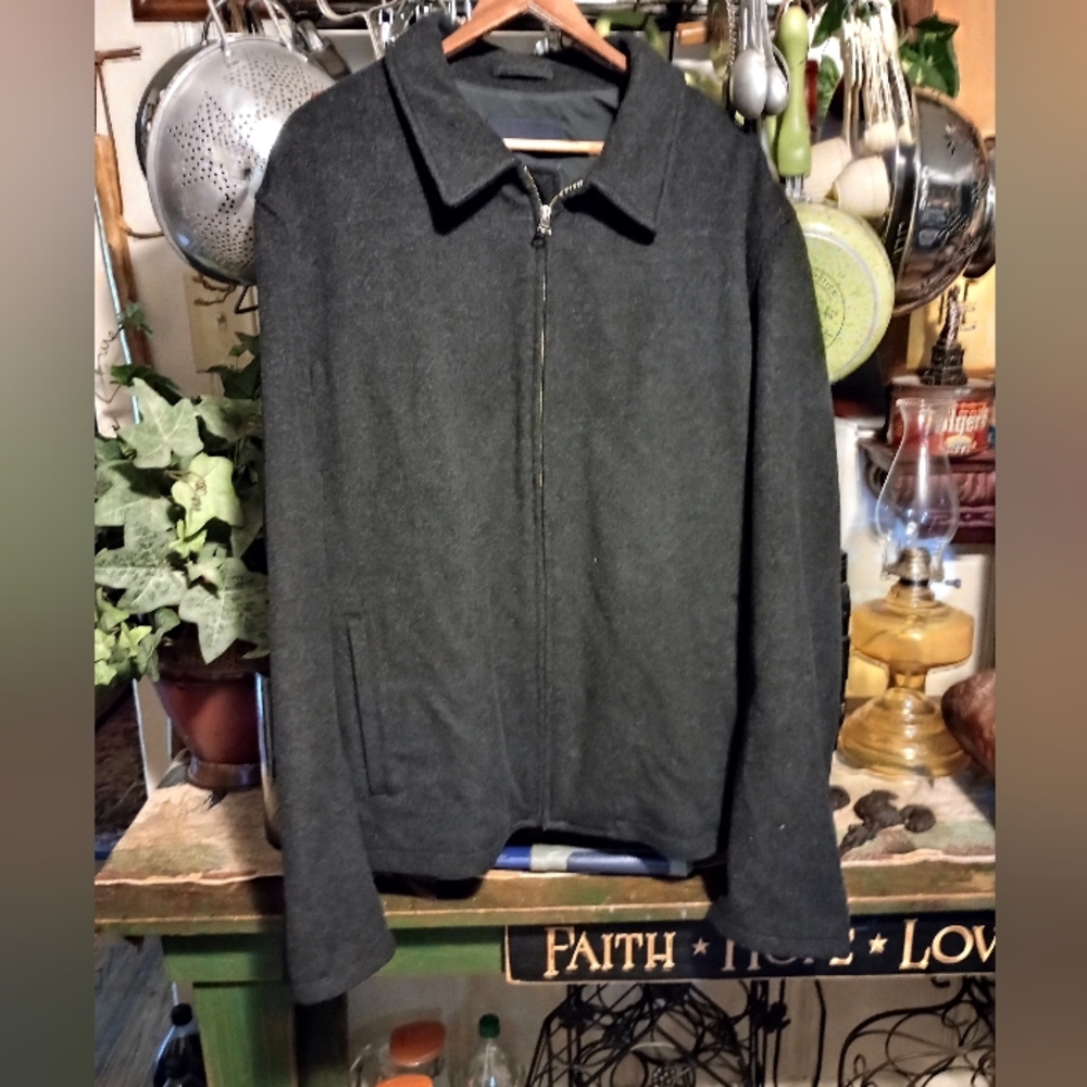 Men's Size XXL Tall Gray Wool Jacket